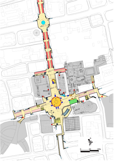 無錫市軌道1号線三陽広場駅の地下空間設計